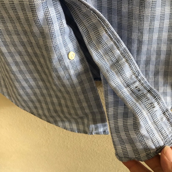 Ted Baker London Light Blue Plaid Button Down Long Sleeves Shirt Size 15 1/2 - Picture 4 of 15